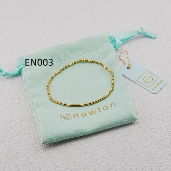 Enewton Gold Slim Curved Tube Bead Bracelet